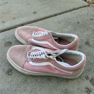 Vans Pink Low-Top Sneakers with White Side Stripe